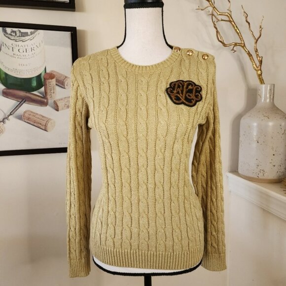 🔥Lauren Ralph Lauren Gold Sweater - Picture 2 of 11
